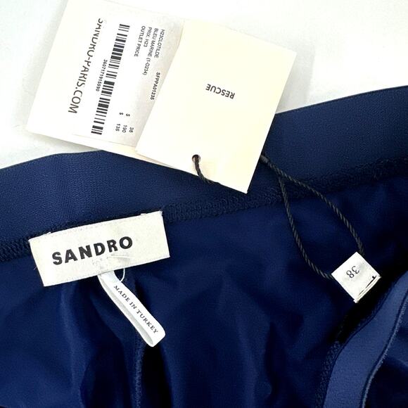 Sandro Women's Blue Marine Rhinestone Leggings Size 38 | Small - Picture 5 of 11